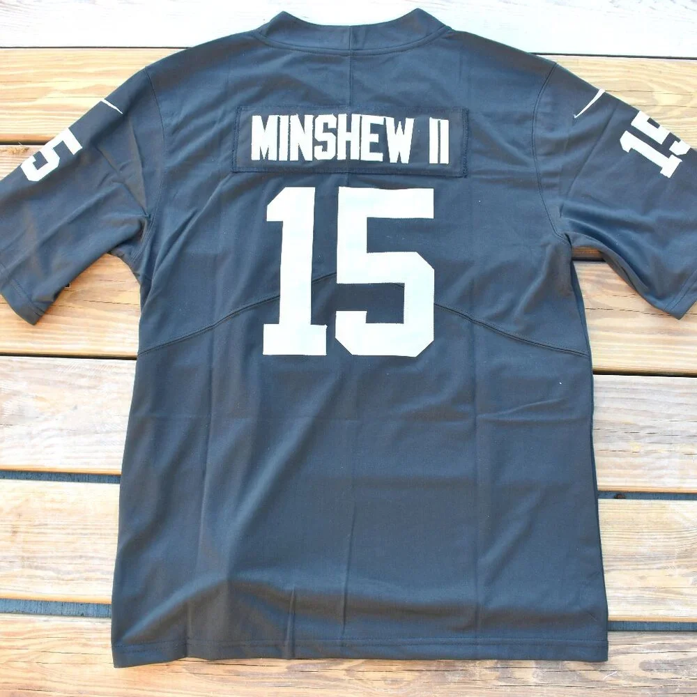 New! Gardner Minshew II Las Vegas Raiders Black Football Jersey Adult Men's XL